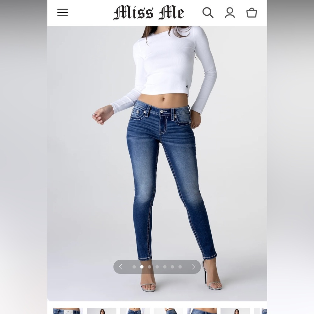 Miss Me Women's Blue Jeans ANGEL MONET SKINY JEANS NEW - washed but never worn - Picture 7 of 11